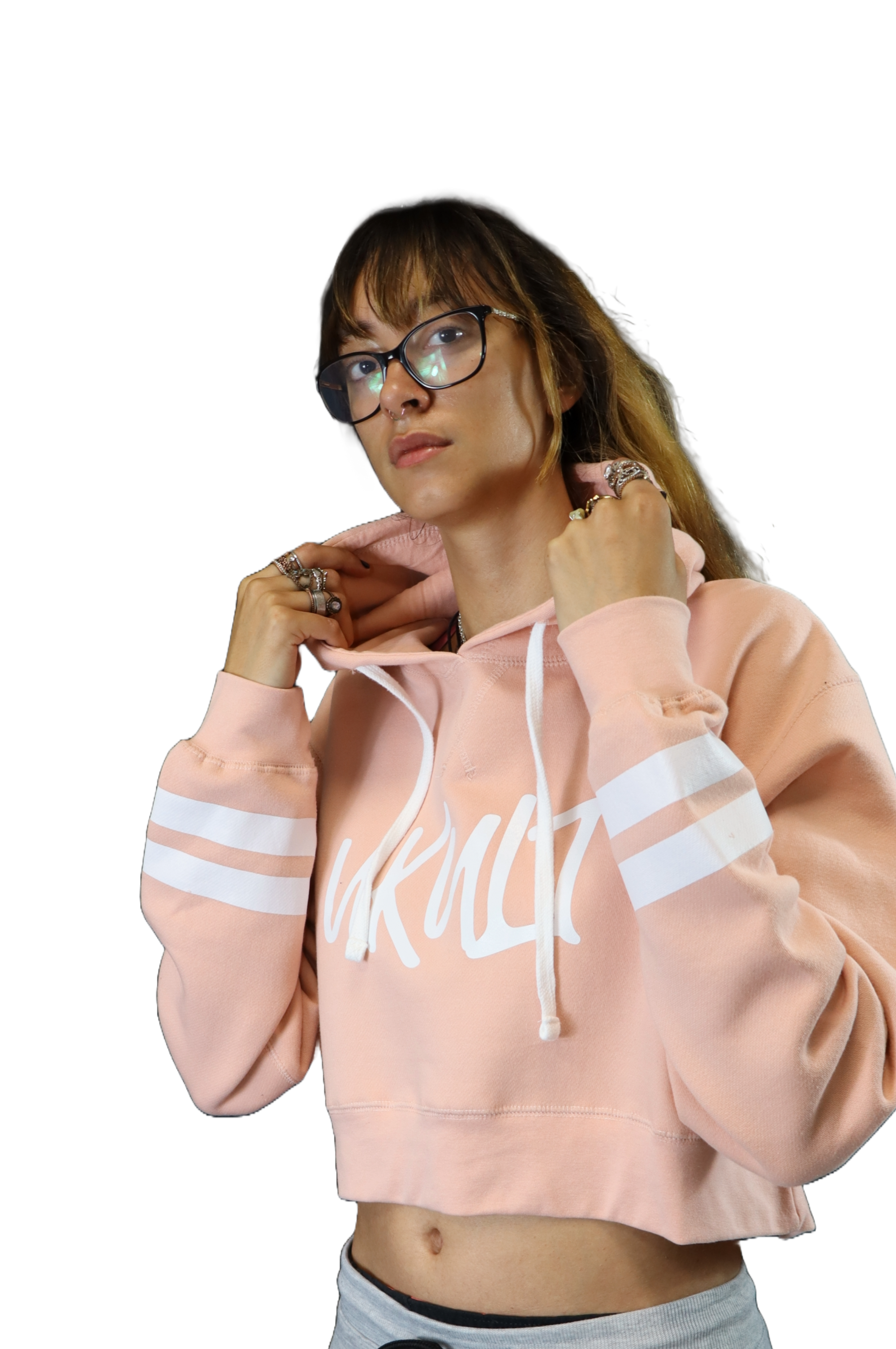 Script Crop Wo Hoodie