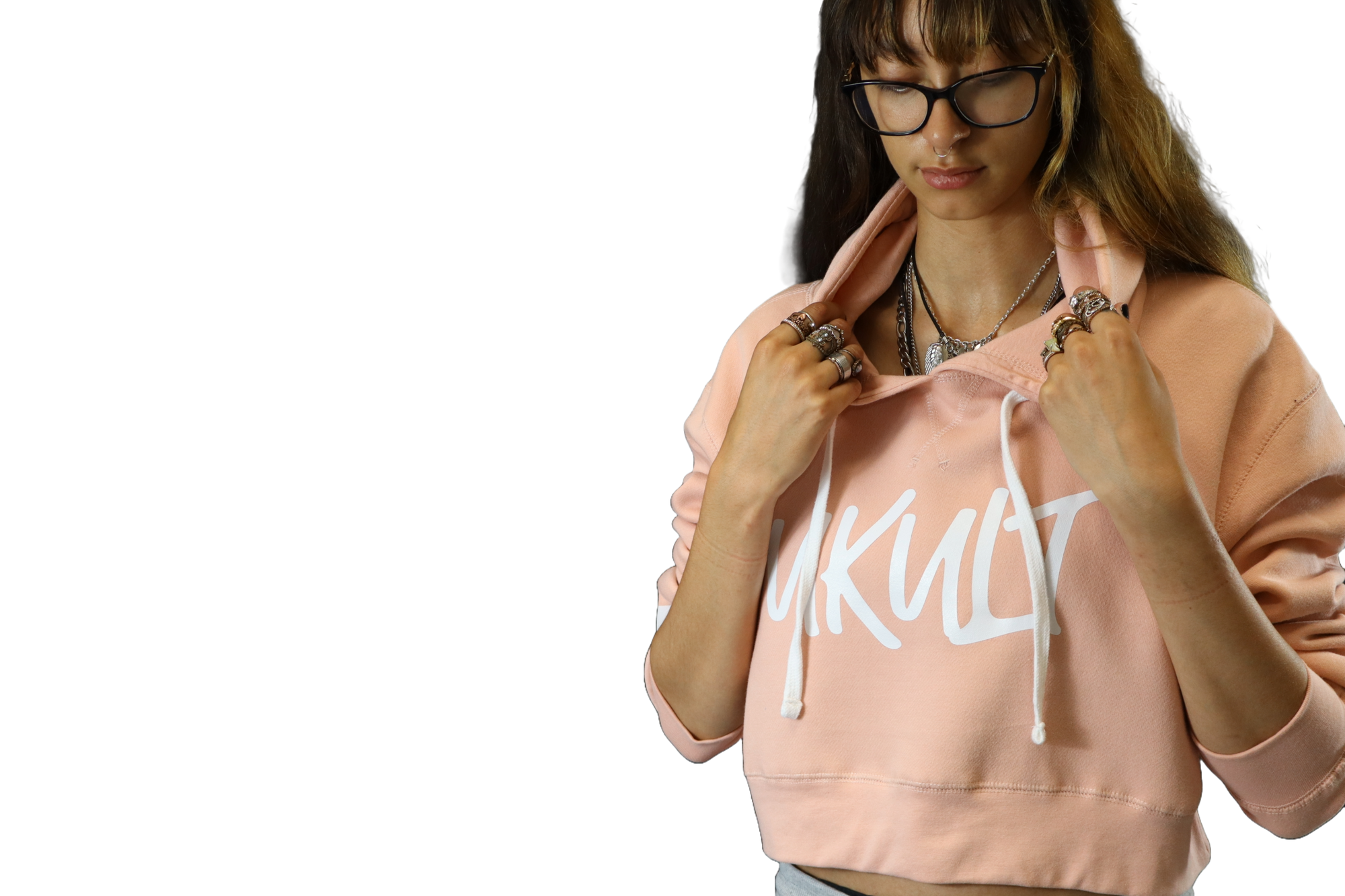 Script Crop Wo Hoodie