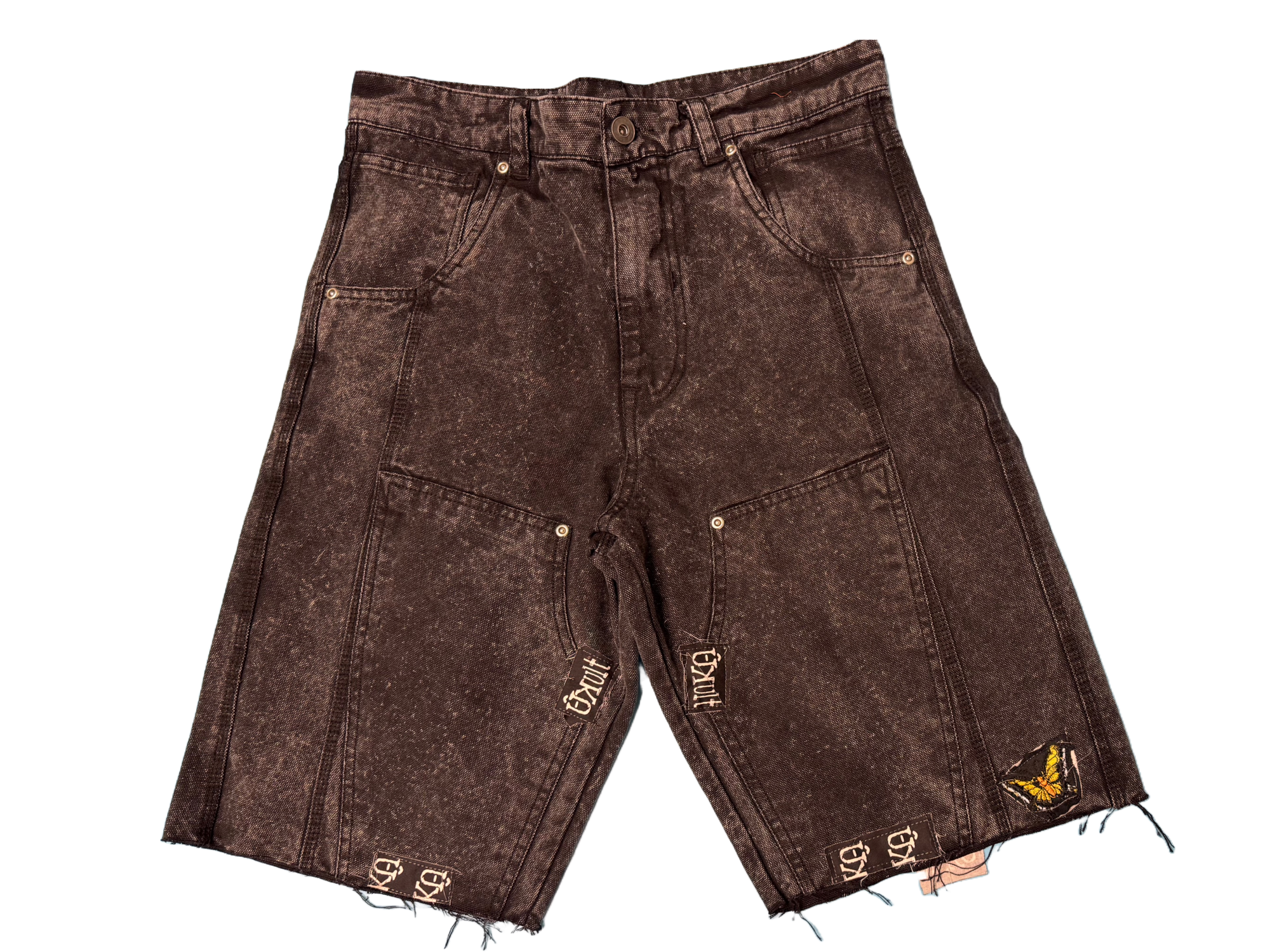 Washed Denim Shorts